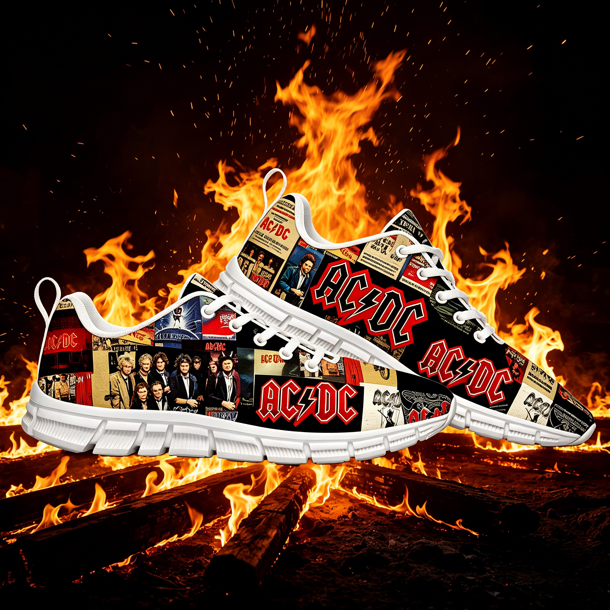 Men'S Shoes Dc - AC Rock Band DC Custom Printed