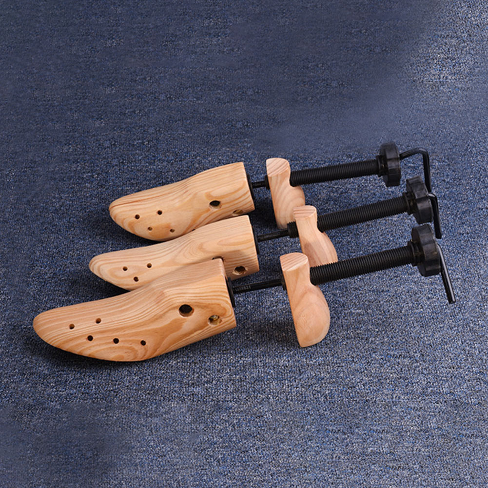 Men Shoes Rack - Wooden Shoe Stretcher Adjustable Length Width