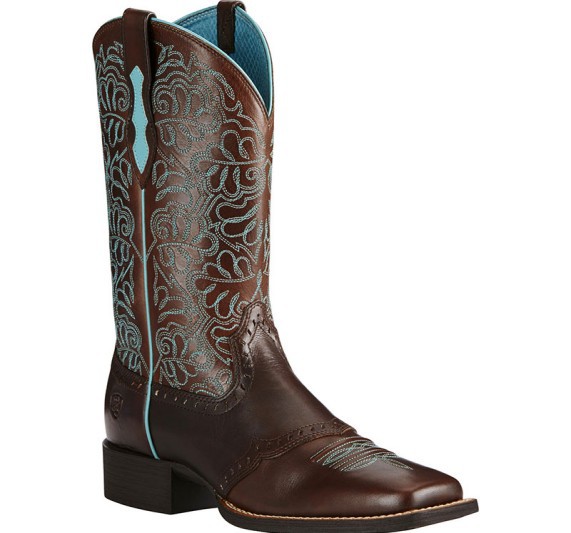 Men Shoes Marks - Men's Brown Leather Cowboy Boots Turquoise